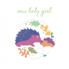 New baby gift card - new baby girl hedgehog