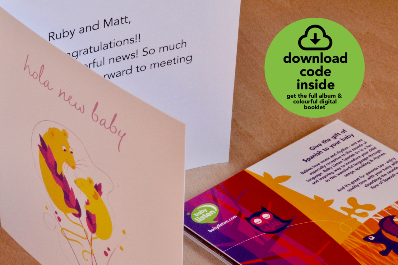 Baby Listen Spanish 0+ as a gift - comes with digital album and colourful digital booklet